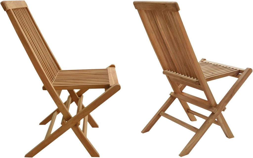 Happy Garden Lot de 6 chaises de Jardin Pliantes en Teck Lombok.