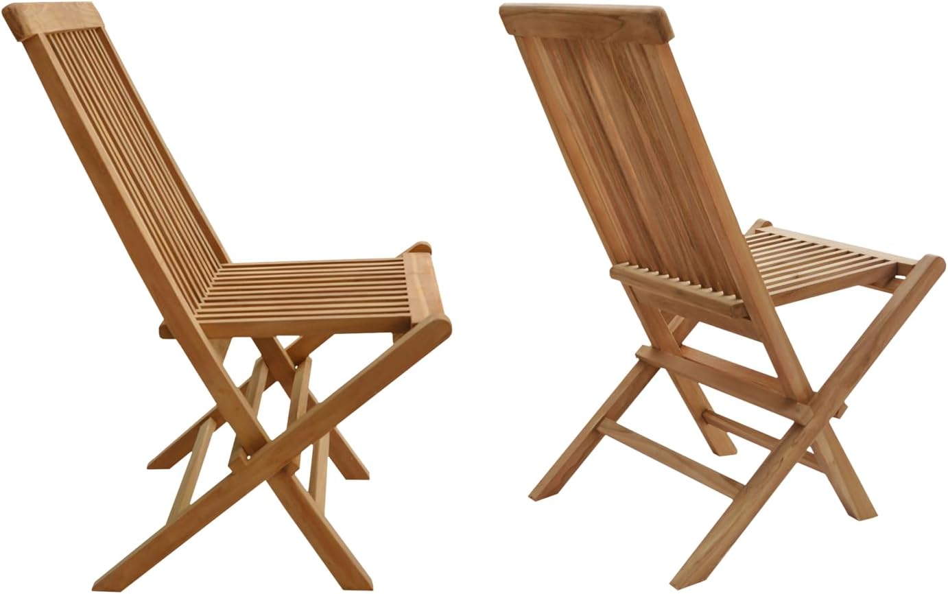 Happy Garden Lot de 6 chaises de Jardin Pliantes en Teck Lombok.