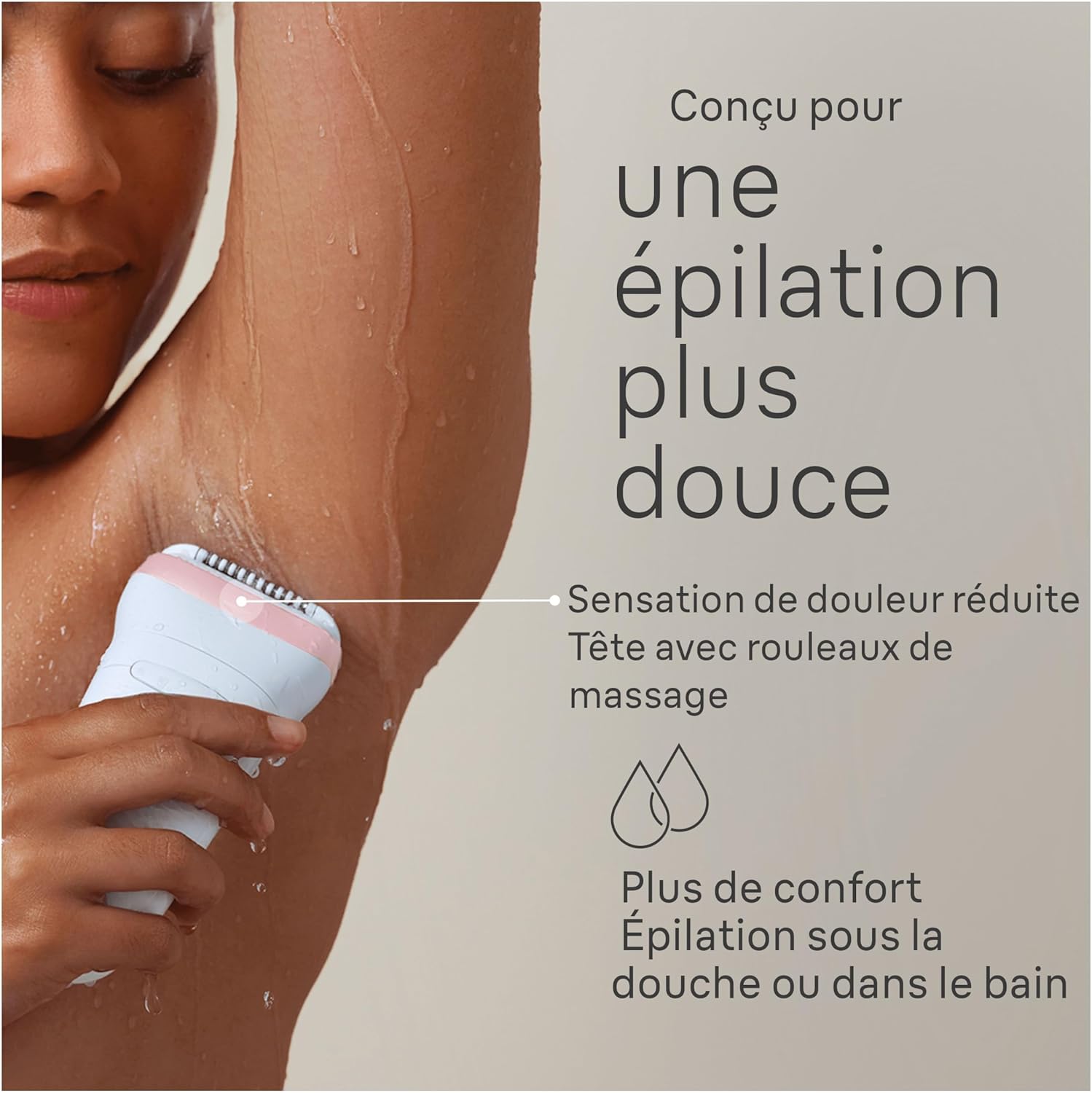 Braun Silk-épil 7, Épilateur Avec Tête Large Pour Épilation Facile, Étanche, Peau Douce Longue Durée, 7-000, Blanc/Rose