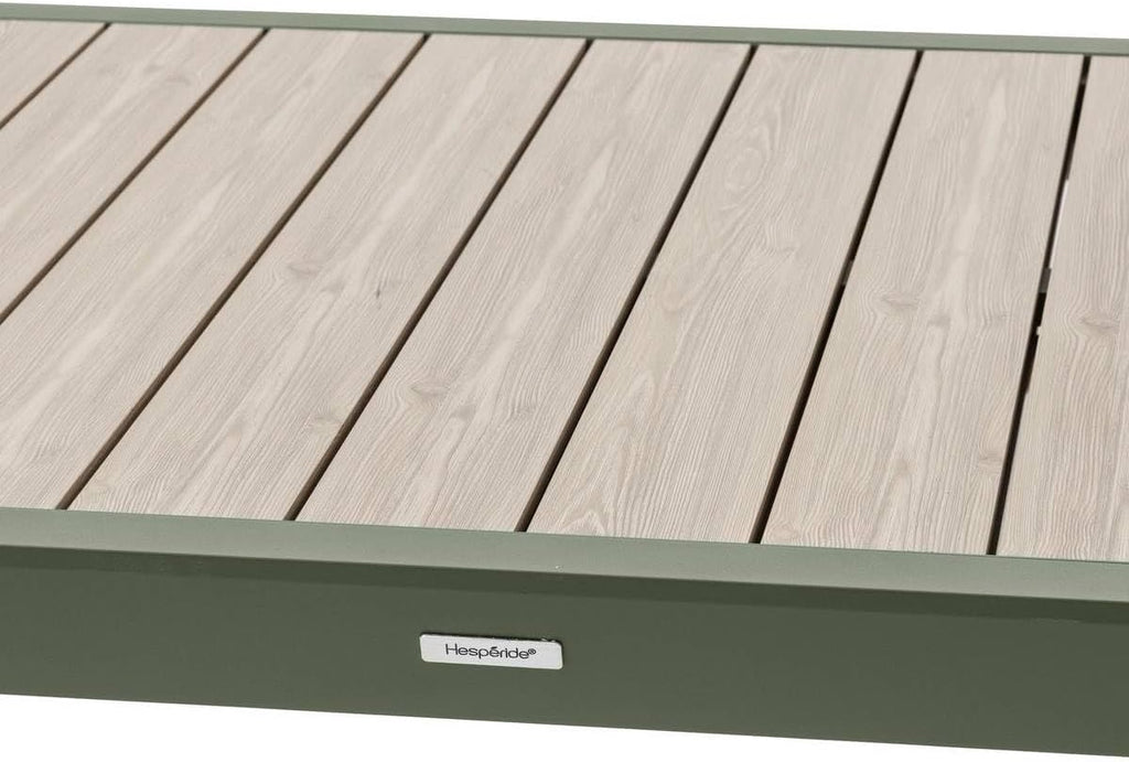 Hespéride - Table de Jardin Extensible Evasion Beige - 10 Places - Aluminium Antirouille Aluminium Effet Bois - Rallonge Coulissante