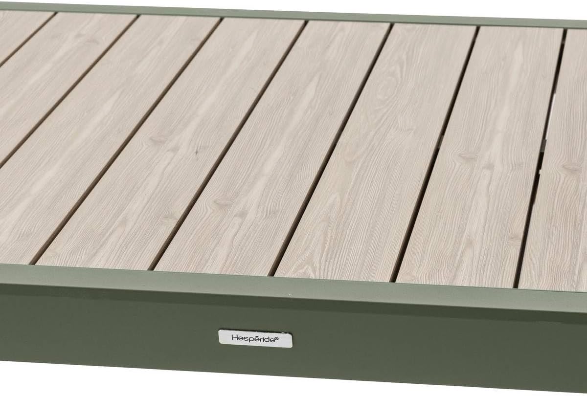 Hespéride - Table de Jardin Extensible Evasion Beige - 10 Places - Aluminium Antirouille Aluminium Effet Bois - Rallonge Coulissante
