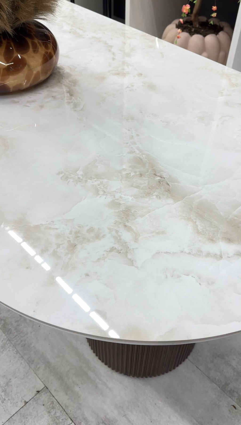 Table à Manger Sihem Ovale 180 cm – Céramique & Noyer