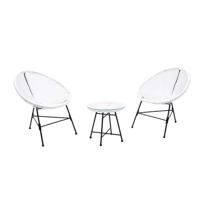 ACAPULCO - Ensemble de 2 fauteuils et table basse vert
