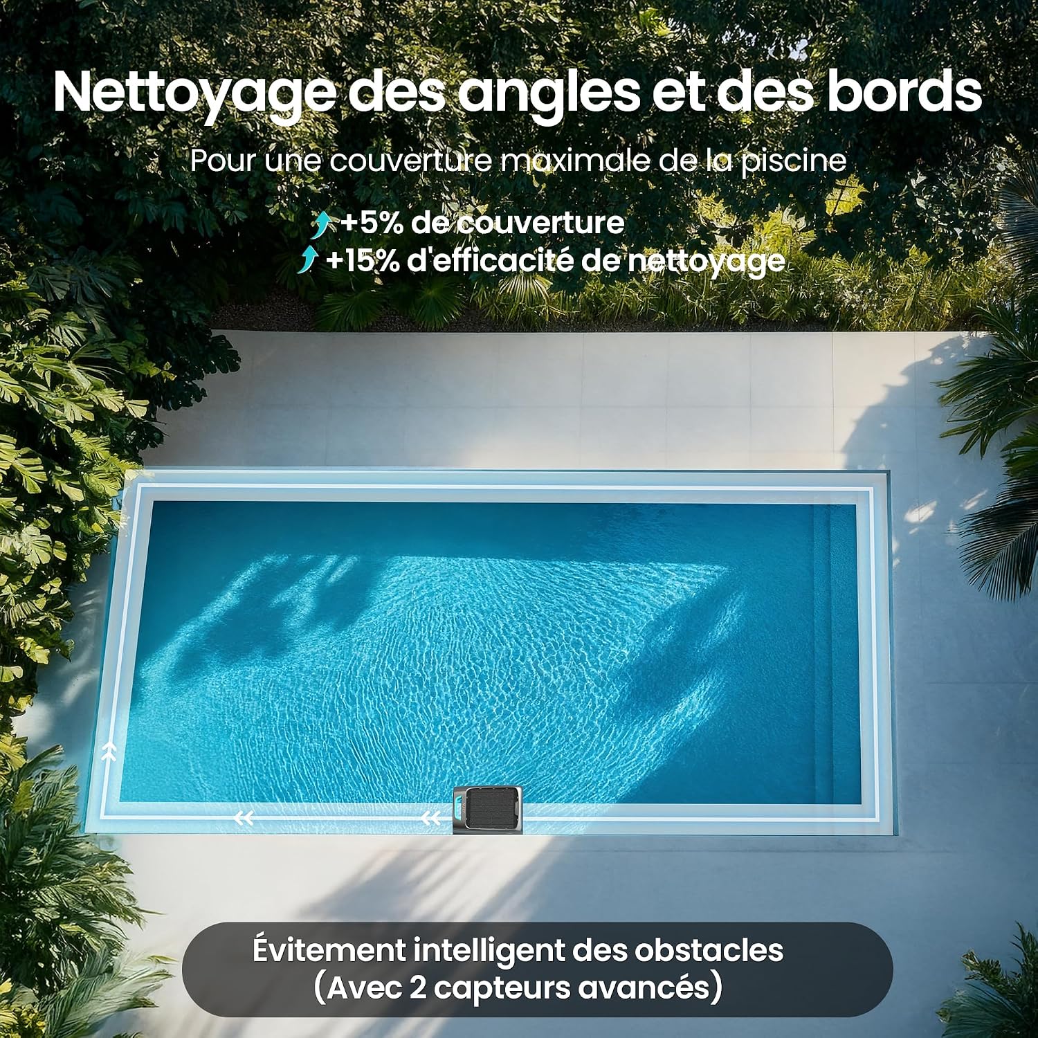 AIPER EcoSurfer S2 Robot Skimmer de Piscine Solaire, Robot Piscine sans Fil avec Application, Nettoyage de Surface 24/7, Charge Solaire & Secteur, Détection Intelligente d'obstacles, Filtre 150 µm