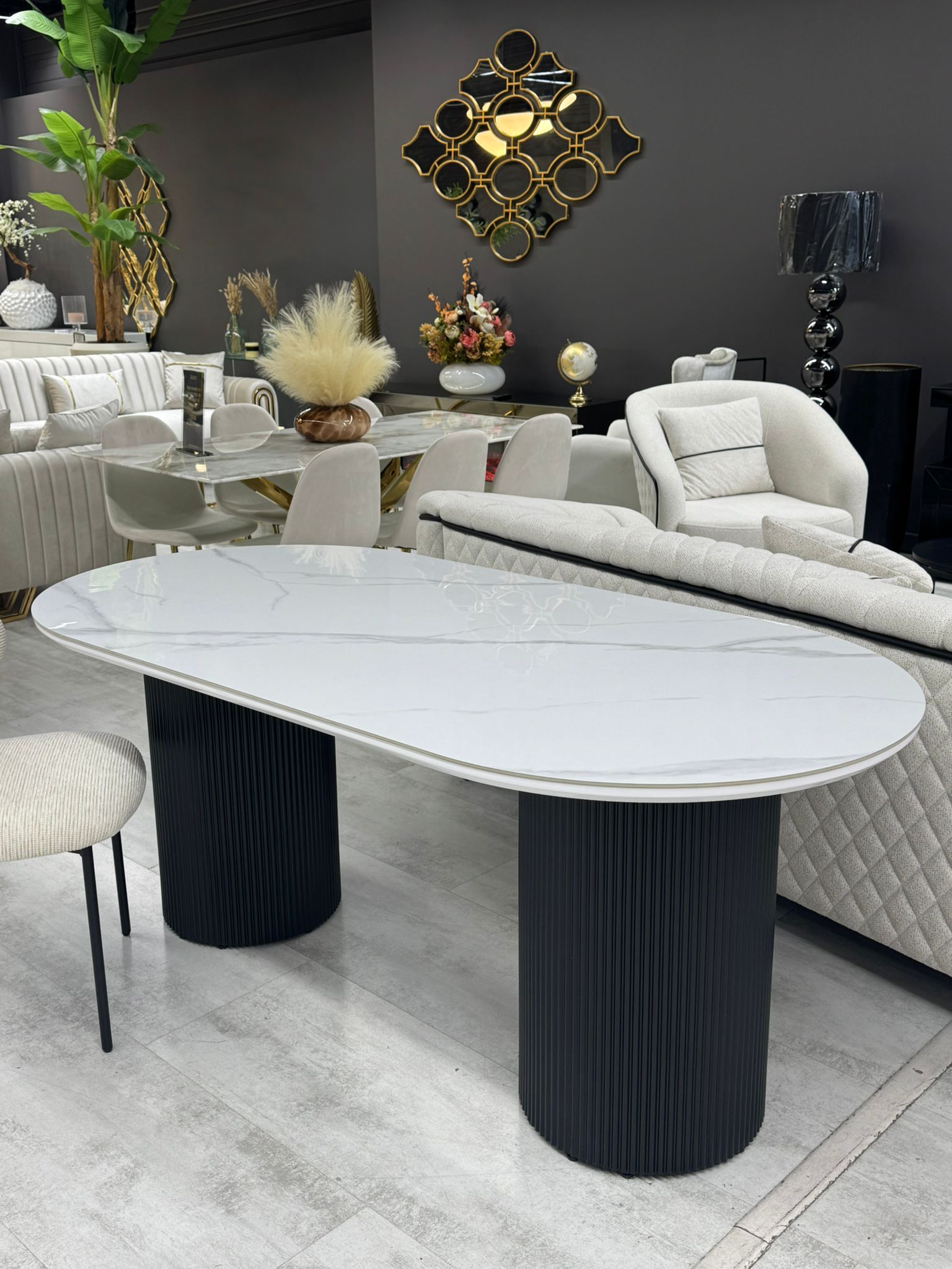 Table à Manger Sihem Ovale 180 cm – Céramique & Marbre