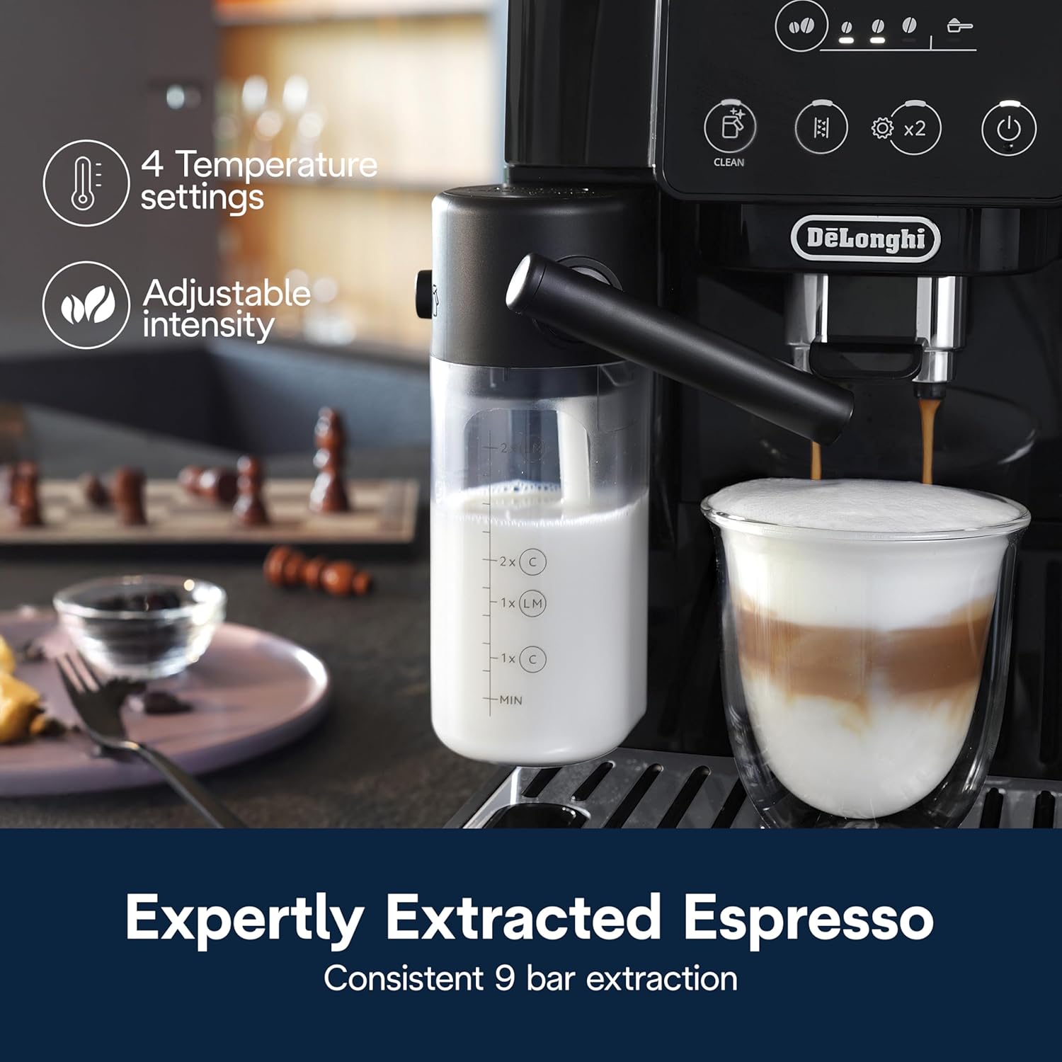 De'Longhi Magnifica Start Automatic Espresso Machine with Manual Milk Frother & Built in Grinder - 3 One-Touch Recipes, Easy-to-Clean, Home Barista Coffee Maker for Lattes, Cappuccino, Iced Coffee