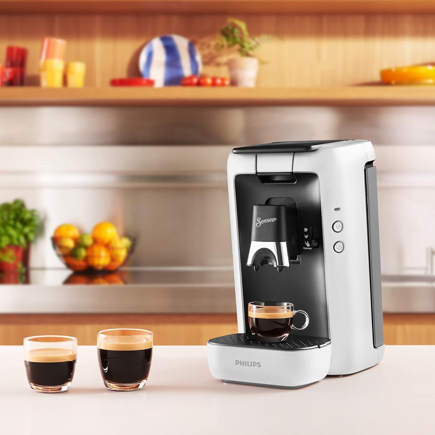 Philips Domestic Appliances CSA260/11 Senseo Maestro Machine Ã€ Café Dosettes Avec Réservoir D'Eau De 1,2 Litre, Sélection L'Intensité Du Et Fonction Mémo, Produit Vert, Couleur : Blanc