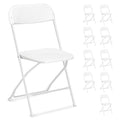 Lot de 10 chaises pliantes blanches en plastique, chaises pliantes portables pour jardin extérieur