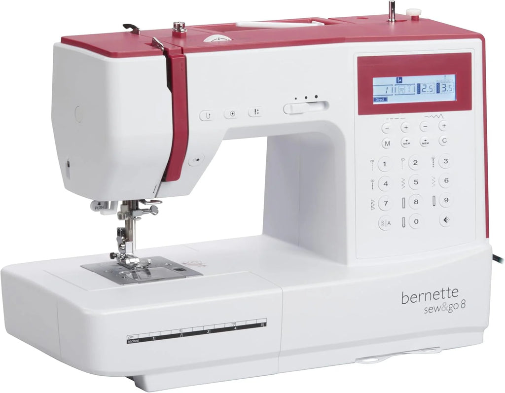 Bernette Sew&Go8 machine à coudre ordi, 197 programmes, bras libre, blanc