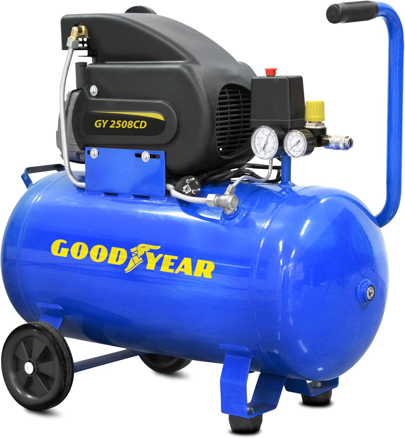 GOODYEAR - Compresseur d'air 50L 230V 8 bar 115 PSI Débit max 210 L/min Silencieux