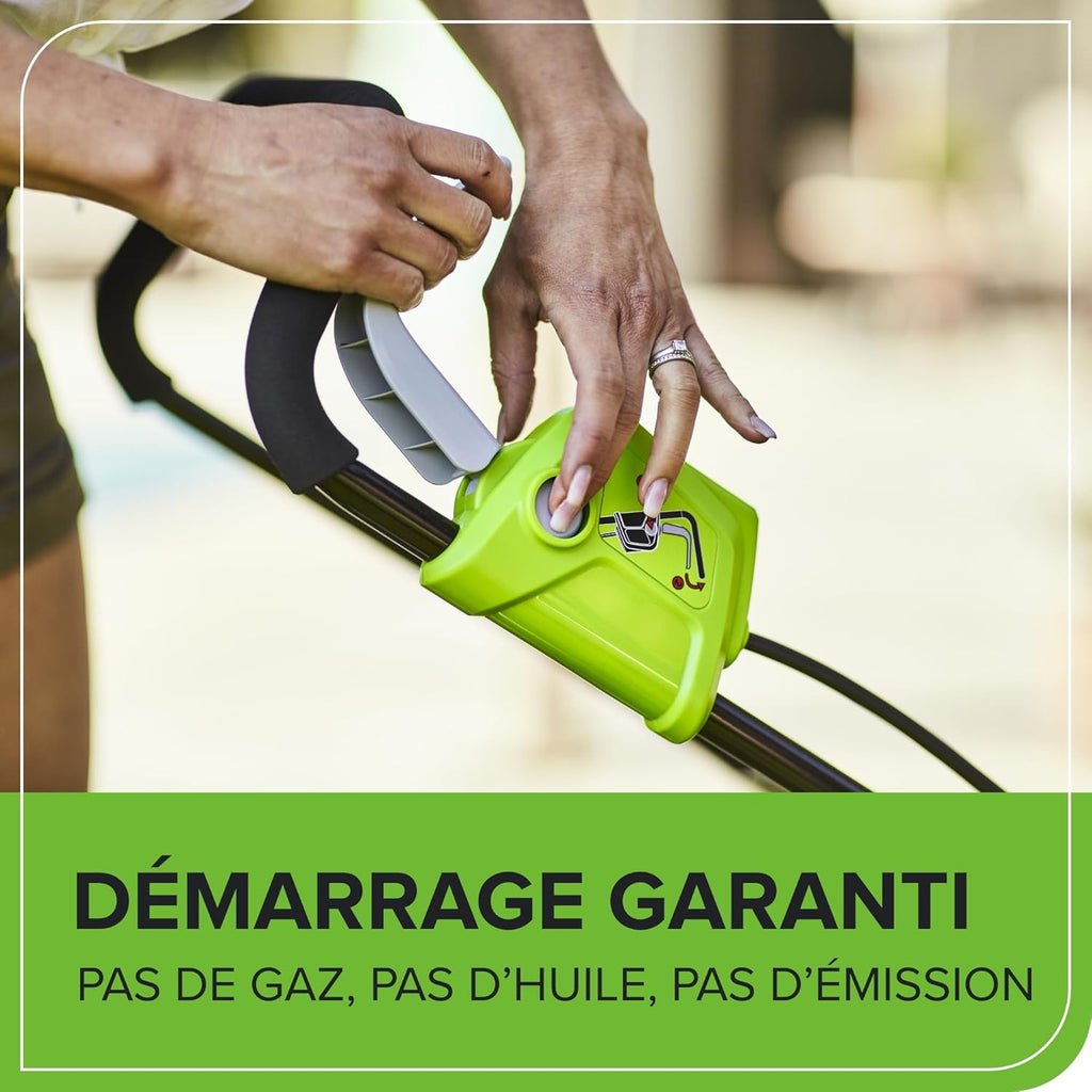 Greenworks 40V Tondeuse à Gazon Sans Fil pour Pelouses Jusqu'à 400m², Largeur de Coupe de 35 cm, Sac de 40L, INCLUS Deux Batteries 40V 2Ah et Un Chargeur, Garantie 3 Ans-G40LM35K2X