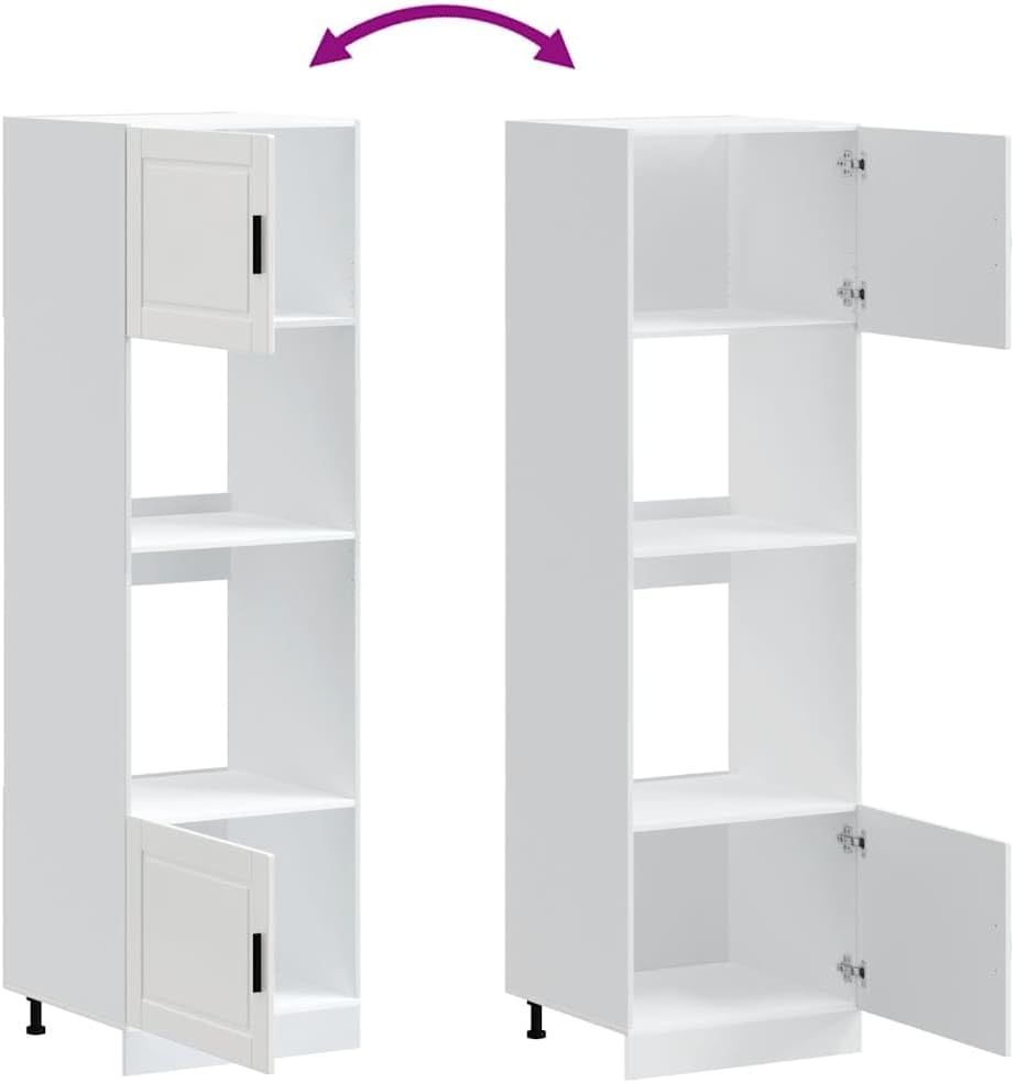 vidaXL Armoires de Four 2 pcs Porto Blanc Bois d'ingénierie, unité de Four, Armoire de Four de Cuisine, unité de Base de Four
