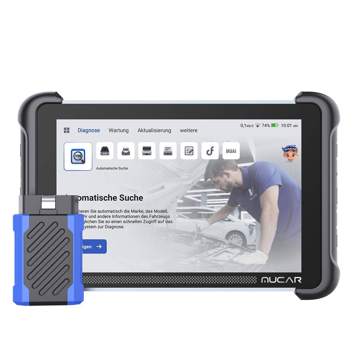 Gratuit à Vie + IA + Diagnostic Auto Bidirectionnel obd2 Diagnostic français(Noir/Bleu)