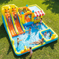 Hapfan Château Gonflable 11-en-1 avec Double Toboggan Aquatique – Piscine, Pistolet à Eau, Mur d’Escalade & Panier de Basket pour Les Plus Grands –520 * 445 * 245cm, Idéal pour Une fête de Jardin