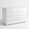 Commode 8 tiroirs Blanc MDF Laqué 120x40x76 cm