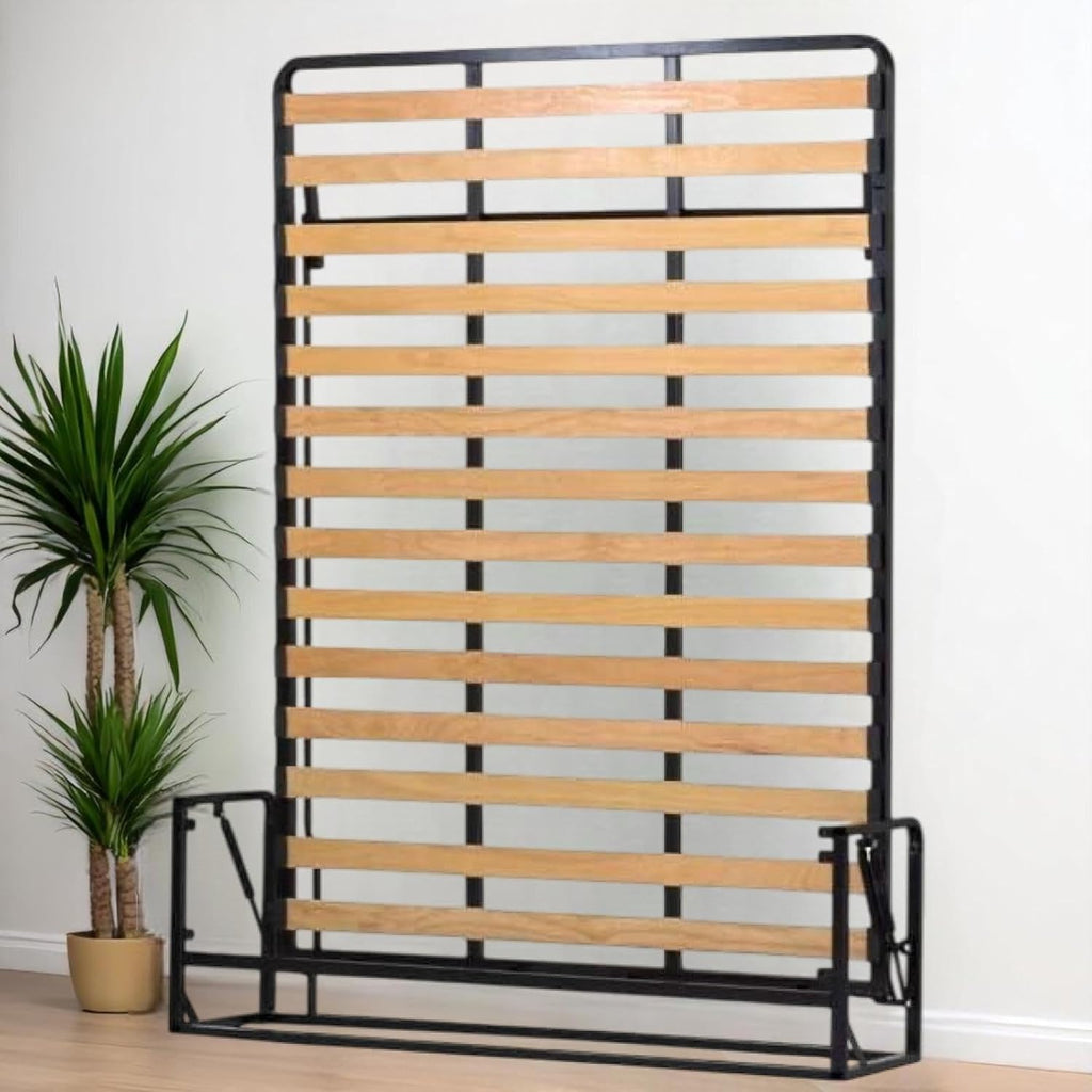 Lit Escamotable 2 Personnes - 140cm x 200cm - Lit Mural Rabattable - Vertical - Classique