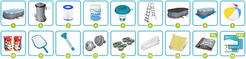 Bestway Power Steel 56088 Kit piscine avec pompe filtrante Gris ovale Bleu 427 x 250 x 100 cm