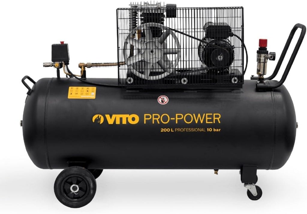 VITO - Compresseur à Courroie 200L 10 bar 4 CV 3 kW professionnel 2800 Tr/min AIR 400 L/min