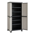 Armoire de rangement haute 5 étagères 65x45x180 cm Polypropylène Gris/Noir