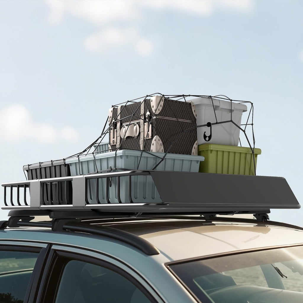 HOMCOM Porte-Bagage pour Voiture Galerie de Toit pour Voiture en métal réglable en Longueur de 109 à 162L cm Charge Max 100kg