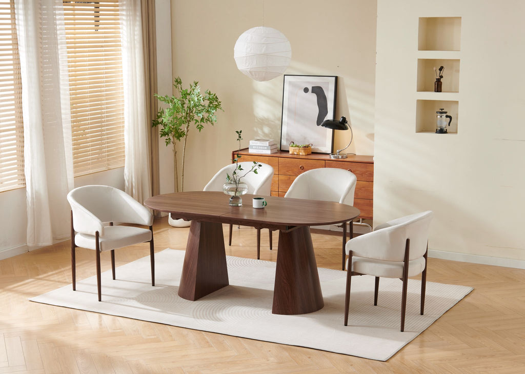 Table à manger extensible Anastasia Noyer 180-220 cm