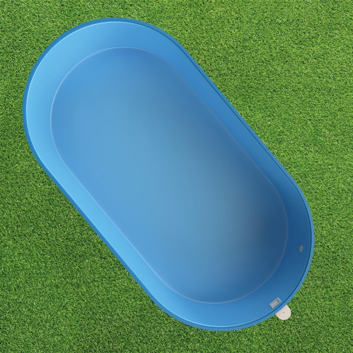 Piscine Set ovale mural en acier inoxydable (5,25 m x 3,20 m x 1,20 m), fabriqué en Europe, avec conducteur en acier inoxydable pour profondes