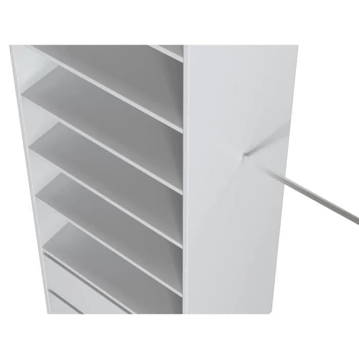 Kit Dressing 2 Colonnes 2 Penderies 6 Tiroirs Décor Blanc L 177 X P 48 H 200,2 Cm Combi Kit dressing