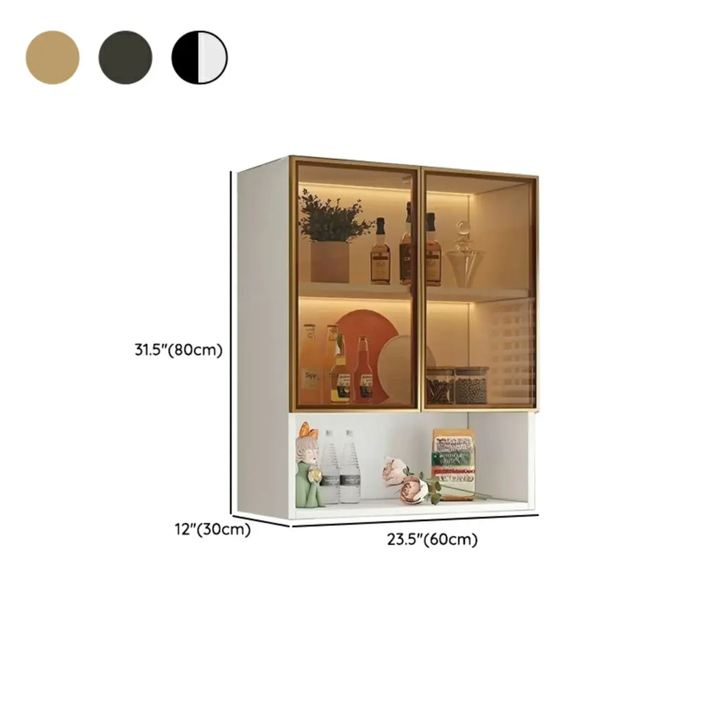Armoire de cuisine murale grise en bois pour rangement