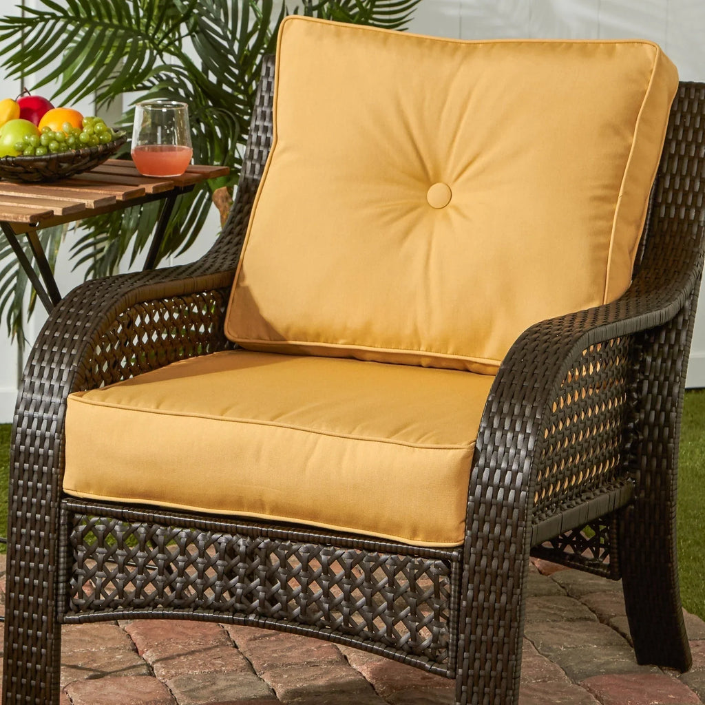 Ensemble de deux coussins d'extérieur haut de gamme Sunbrella pour assise profonde