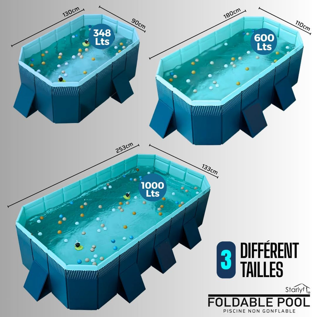 INDUSTEX Piscine Pliable Foldable Pool, Piscine pour Enfants et Adultes Portable, Piscine Amovible, Baignoire, Piscine Jouet, Piscine pour Animaux de compagnies (130 x 90 x 45 cm)