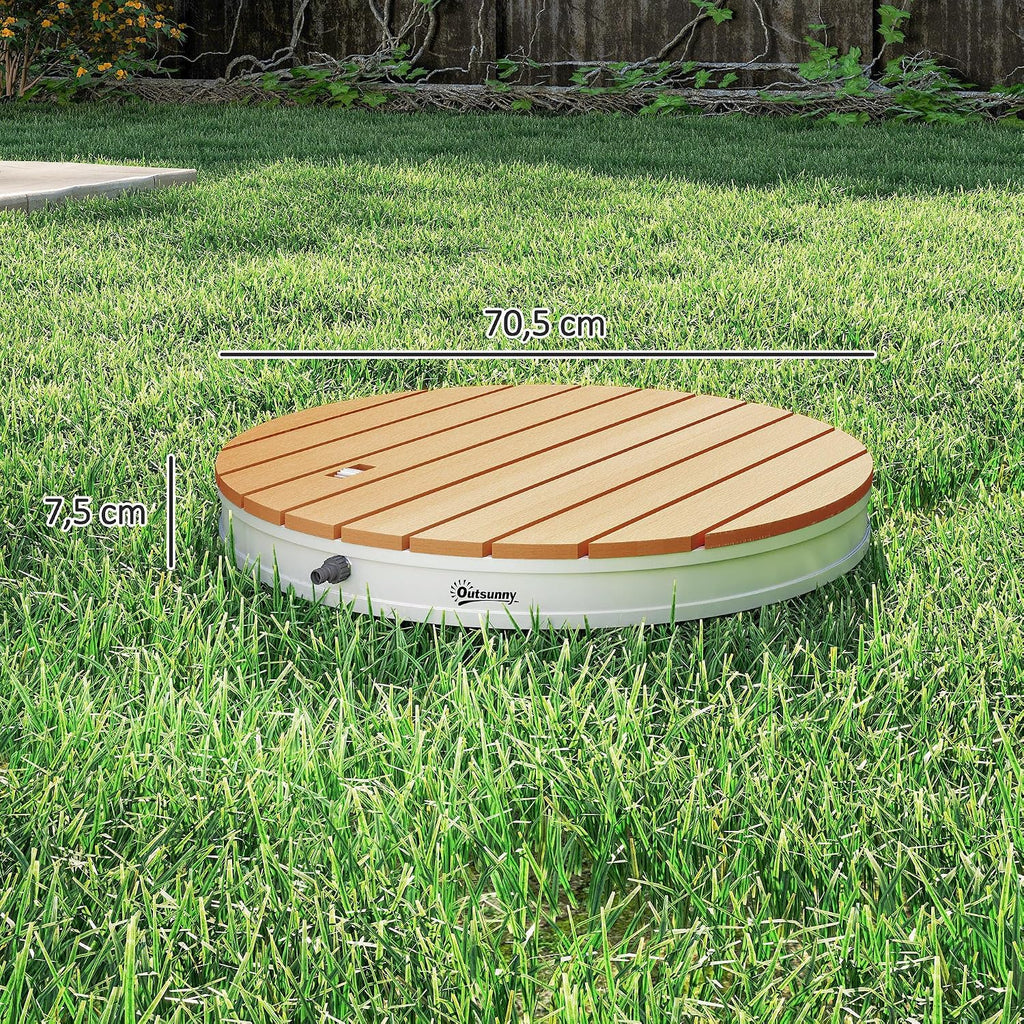 Outsunny Douche de Jardin extérieure Portable, Douche de Camping Hauteur de Fontaine réglable jusqu'à 4 m, Structure en Aluminium, résistante aux UV et au Gel pour Piscine, Plage et Spa. Ø 70,5 cm