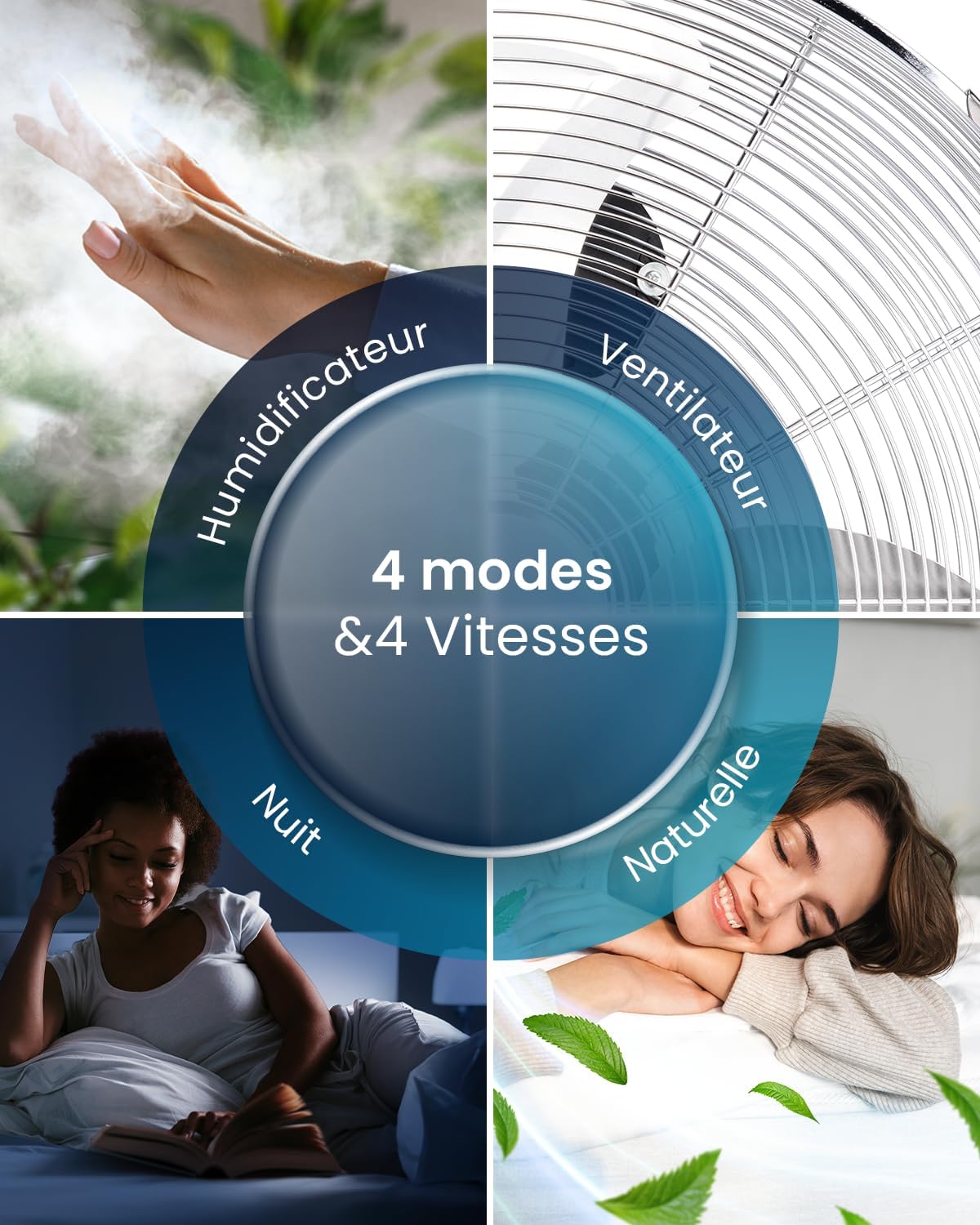 Pro Breeze OmniAir Rafraichisseur d'Air 7L 3en1, 7 Vitesses, 3 Modes, Oscillant, Minuterie 10h, Climatiseur Mobile Sans Évacuation, Silencieux, Sans Conduit, Ventilateur Refroidisseur d'Air