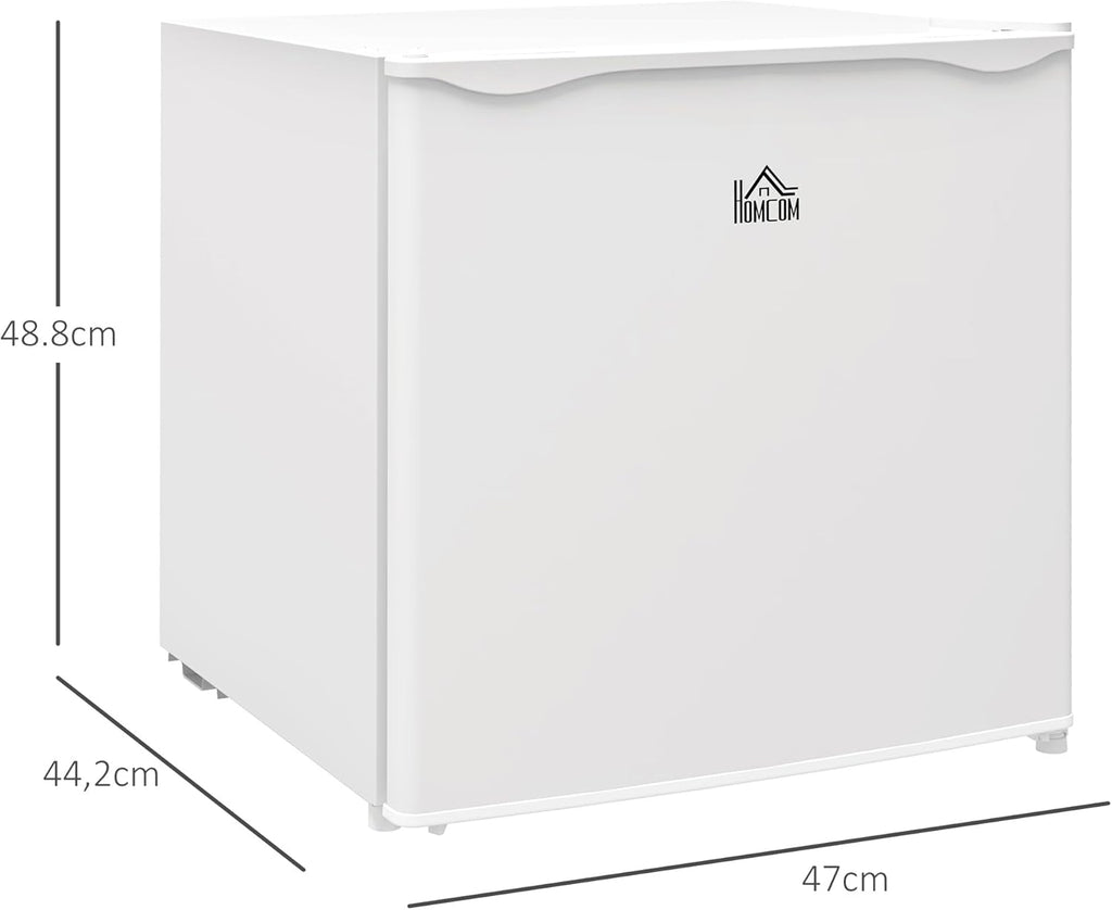 HOMCOM Mini congélateur Température Réglable de -14 à -24°C Compact 35L - étagère Amovible - Porte réversible Classe E - 47 x 44,2 x 48,8 cm - Blanc
