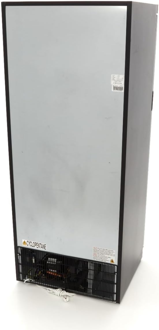 Maxima Réfrigérateur 600L Noir avec Porte Vitrée - 4 Grilles Réglables - Refroidissement Restaurant - Professionnel
