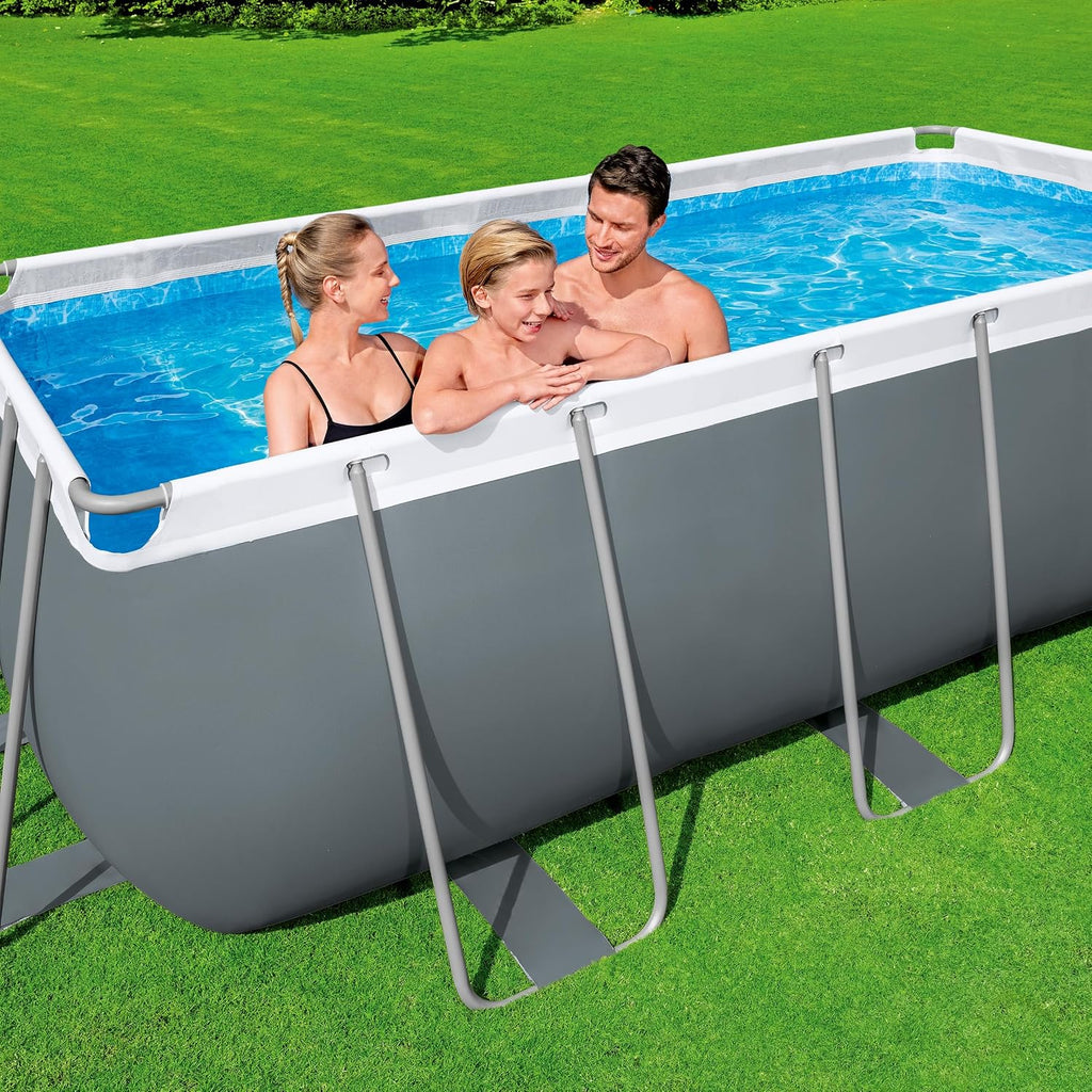 Bestway Steel Pro Max Kit Piscine Hors Sol - 412 cm x 201 cm x 122 cm - Gris foncé