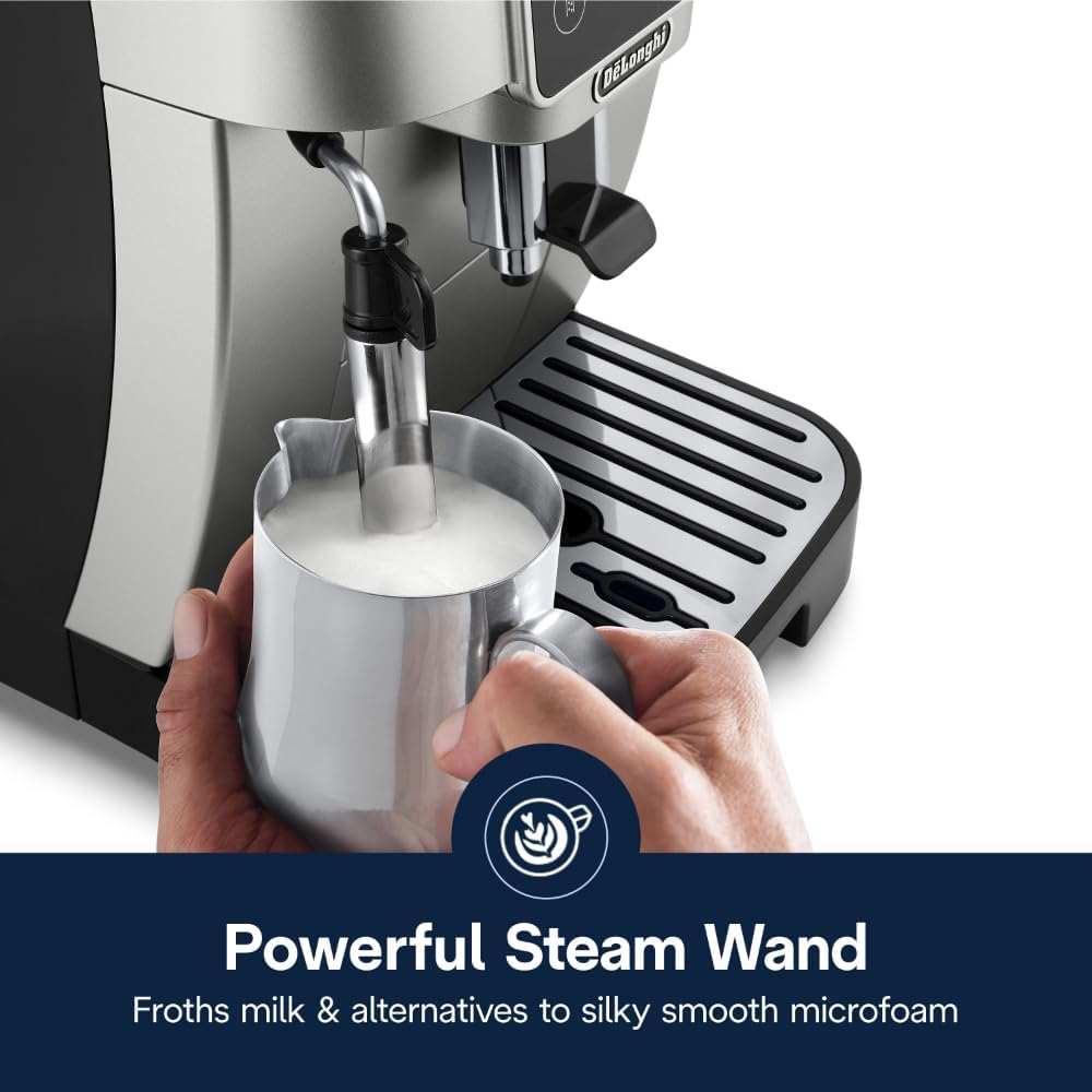 De'Longhi Magnifica Start Automatic Espresso Machine with Manual Milk Frother & Built in Grinder - 3 One-Touch Recipes, Easy-to-Clean, Home Barista Coffee Maker for Lattes, Cappuccino, Iced Coffee