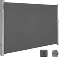 SONGMICS Store latéral en Aluminium Extensible 160 x 350 cm, Brise-Vue, Protection Solaire, occultant, pour Balcon, terrasse, Jardin, Anthracite GSA165G