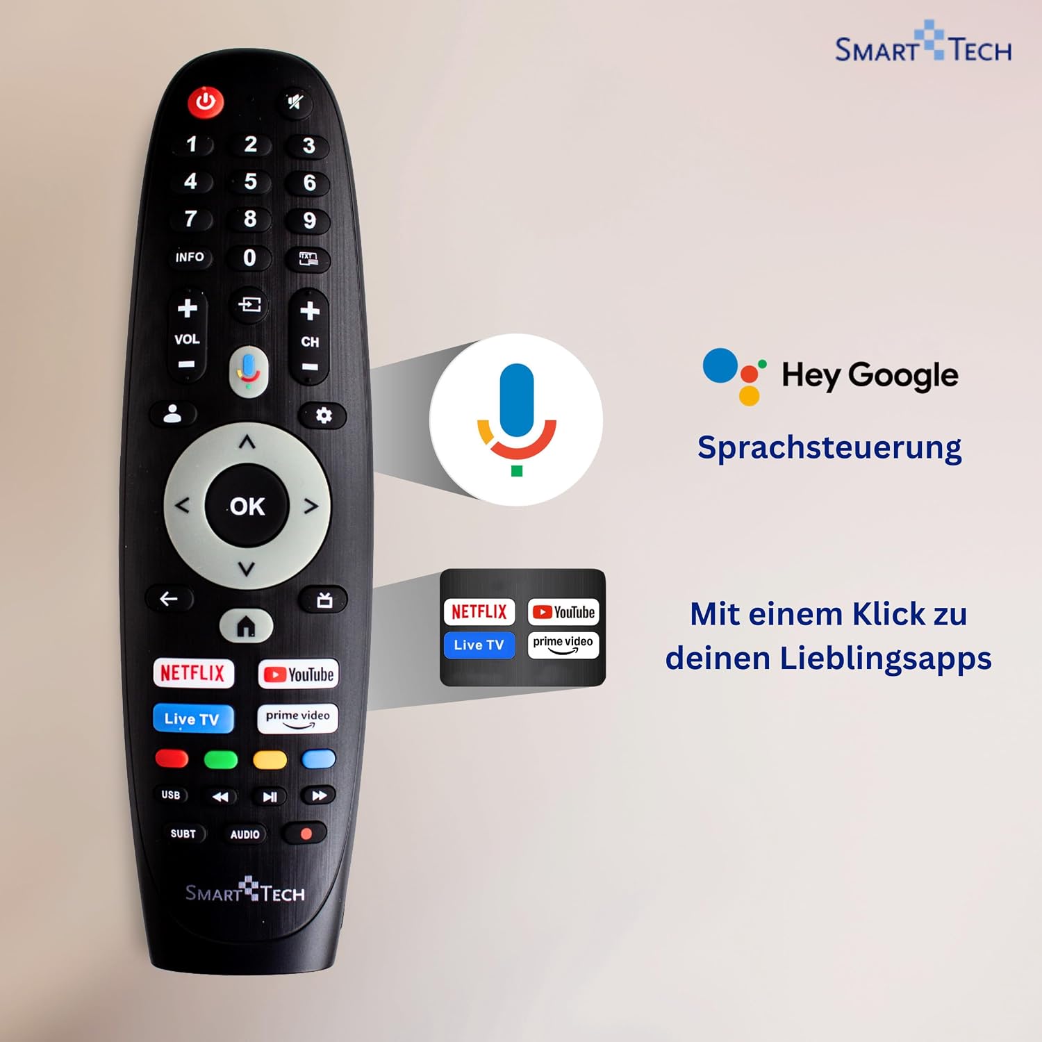 Smart Tech QLED 43QG06V2 Téléviseur Google TV HDR avec résolution 4K UHD, Bluetooth et Triple Tuner, Smart TV 43QG06V2 (2026)
