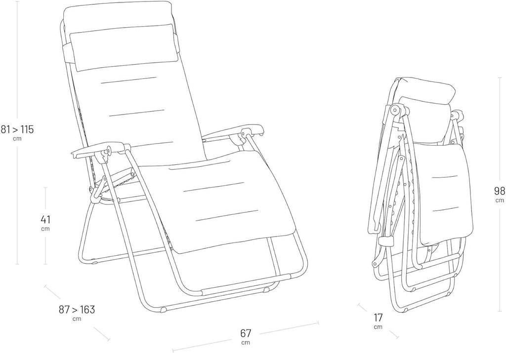 Lafuma Fauteuil Relax matelassé Zéro Gravité - RSX Clip