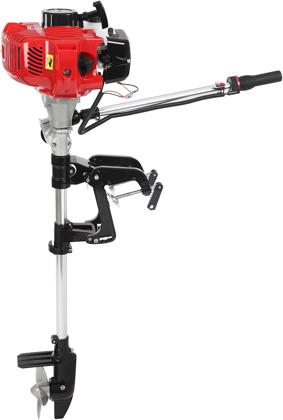 Moteur hors-bord, 4 temps 6 ch, moteur pour bateau à essence, 63 cm³. Refroidi par air. Moteur hors-bord pour bateaux gonflables, bateaux de pêche, kayaks de pêche
