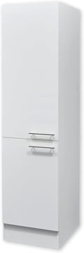 Stella Trading Eddy Moderne en Blanc Mat - Armoire de Cuisine spacieuse avec Beaucoup d'espace de Rangement, Bois d'ingénierie, Vorratsschrank