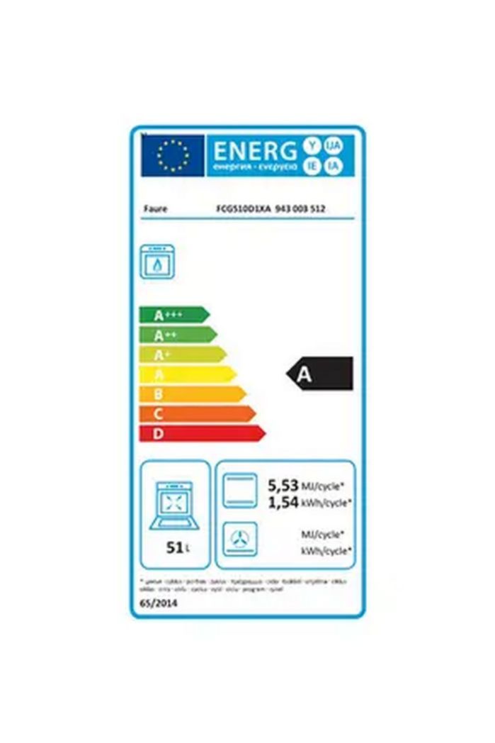 Gazinière en acier inoxydable Faure FCG510D1XA