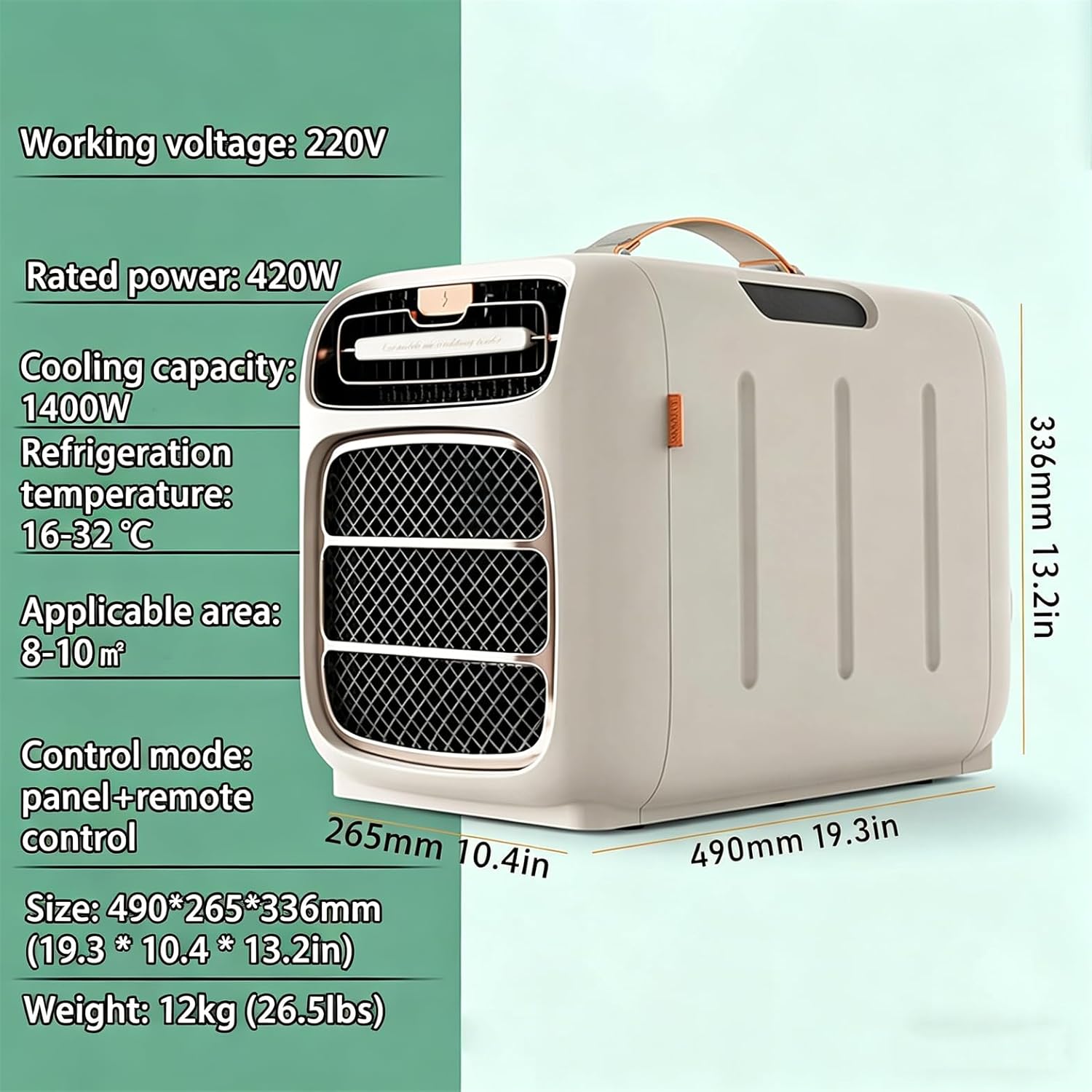 Climatiseur Portable 5121 Btu, Refroidissement Et Chauffage Rapides, Déshumidification, Basse Consommation (500 W), 3 Vitesses De Ventilation