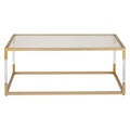 Table basse en métal et verre doré - Olivia & May : Cadre en fer élégant, aucun assemblage requis, design contemporain