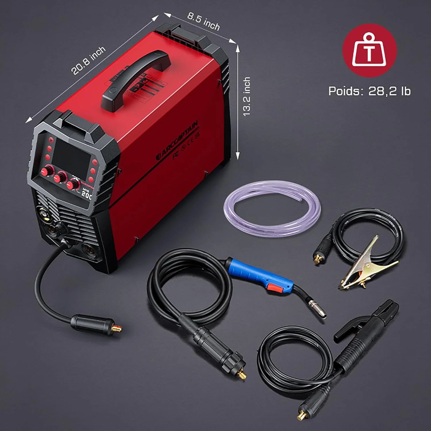 ARCCAPTAIN poste soudure MIG MAG 6-en-1, 200A, TIG, sans gaz, multi-process