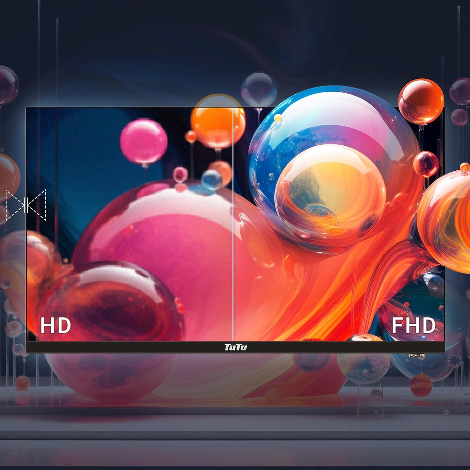 TuTu Smart TV 25 Pouces (64 cm) FHD LED WiFi Connectée Téléviseurs sans Bord VIDAA OS avec Triple Tuner, VIDAA Remote App, Molotov, Netflix, Prime Video, Disney+, Youtube, TUV25FQ1B