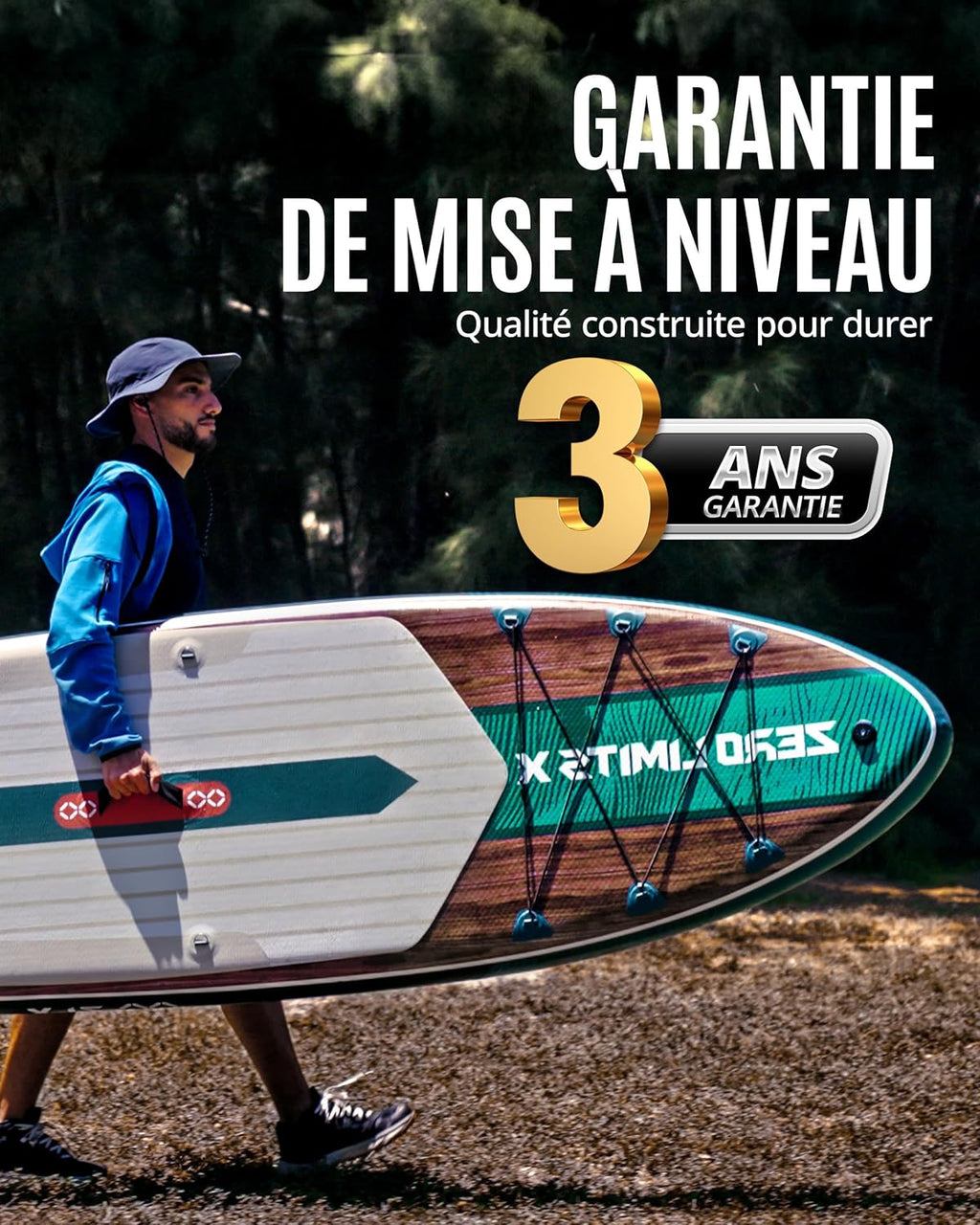 ZLX Paddle Gonflable Adulte 2 Place Stand up Paddle Gonflable avec Accessoires Sup Board pour Les Adolescents et Les Adultes de Tous Les Niveaux de compétence, Kayak/Bateau avec siège 10'6" x 33"