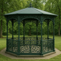 Tonnelle et kiosque en Métal Vert avec Design Élégant et Parois Décoratives - Adapté aux Espaces Extérieurs - Dimensions 400cmx300cmx300cm
