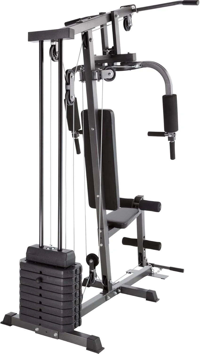 Tectake station musculation complète, cage traction, papillon, jambes, maison