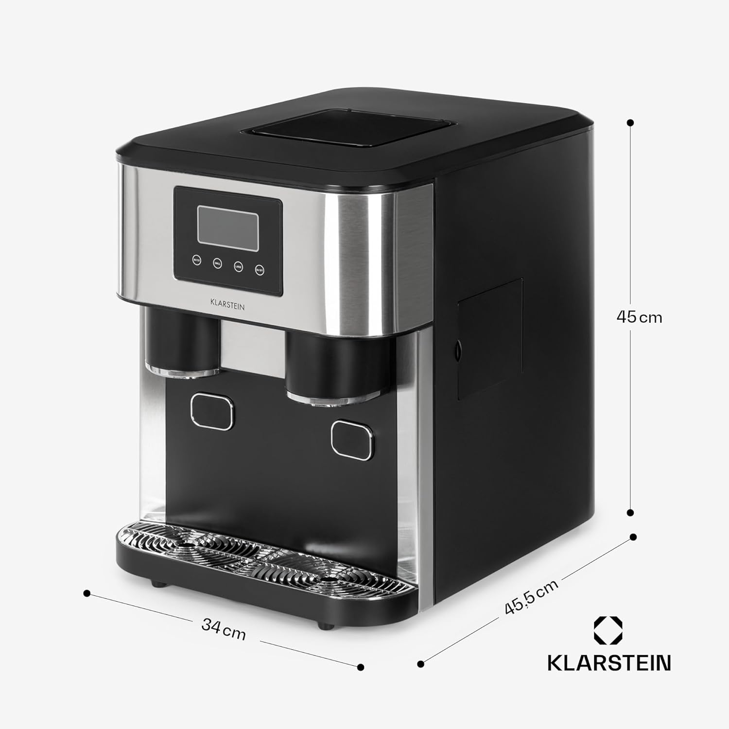 Klarstein Machine a Glacons pour la Maison, Capacité de 1.8L, Fabrique Rapidement Jusqu'à 15kg de Glacons Concassée ou en Balles, Machine à Glaçons, Ice Maker avec Alarme, Machine Facile à Nettoyer